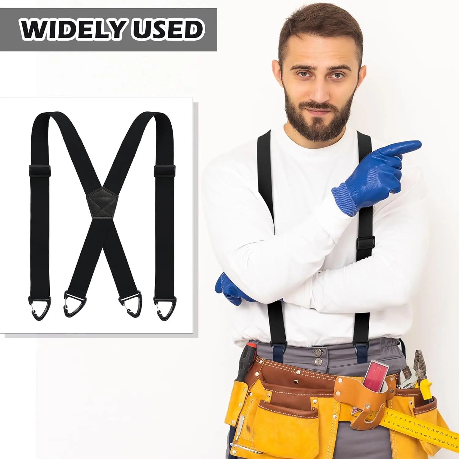 Heavy-Duty Back Hidden Sling, 1.5-in Lower Garment Sling, Work Safety Equipment for Men and Women, Work Accessories
