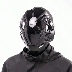 Punk Mask Cosplay For Men, Cosplay Halloween Mask Fit Party Music Festival Accessories Scary Black