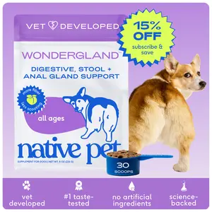 Native Pet WonderGland - Anal Gland Supplement for Dogs - Natural Fiber Powered Topper for Anal Gland Support Probiotics