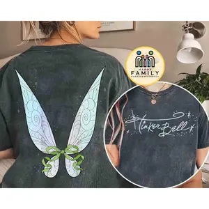 2-sided Tinker Bell Costume Shirt, Peter Pan Matching Tee, Fairy Wings Shirt, Family Vacation 2025 Trip