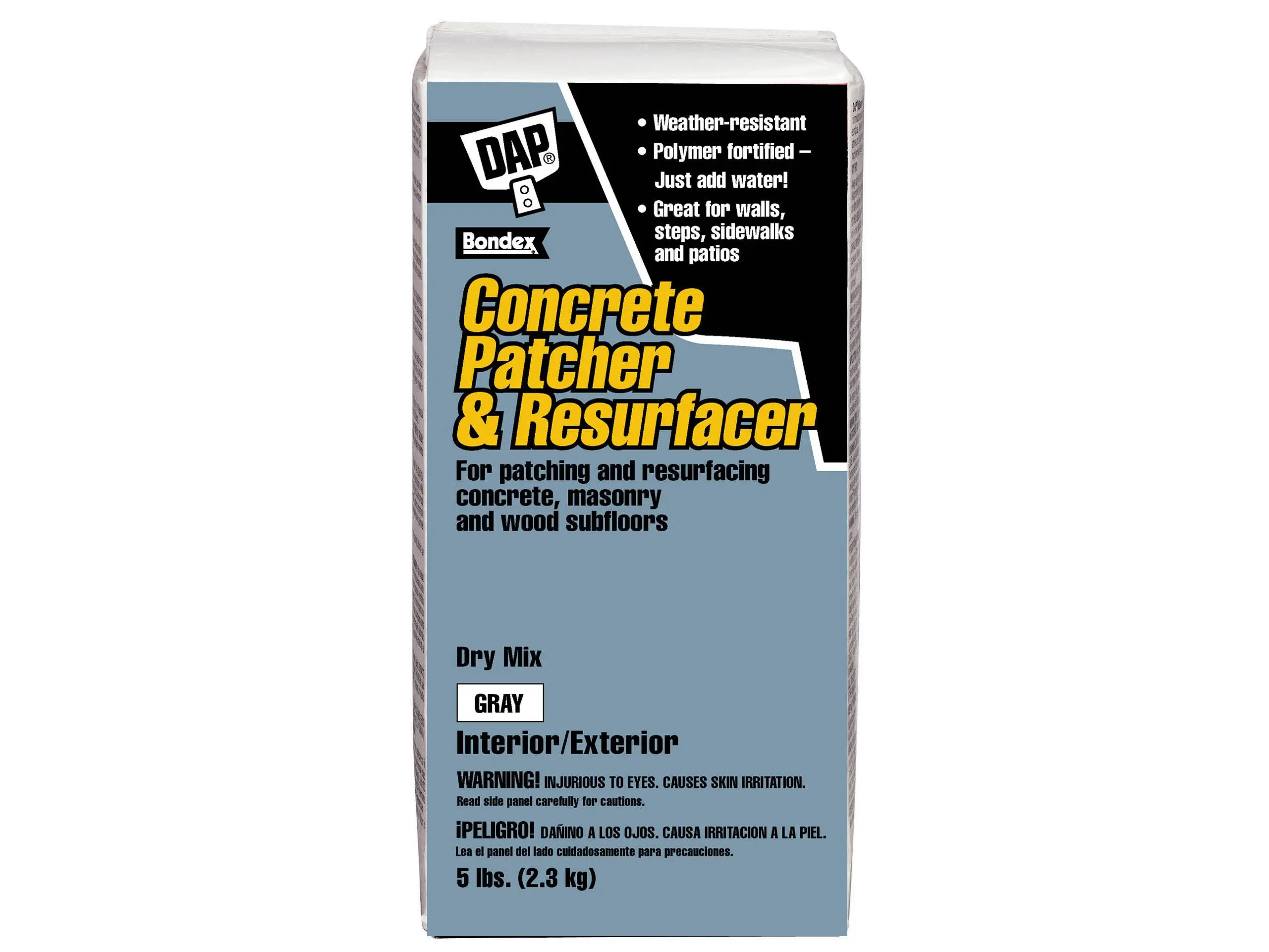 Dap 10466 Concrete Patcher & Resurfacer, Quick-Setting Crack-Resistant Fortified Cement Repair Material Tile Grout for Exterior Brick, Stone, Masonry, Stucco, Wood Subfloor Fixing & Patching