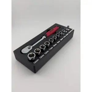 Harbor Freight Icon 1/4&Quot; Ratchet & Socket Set Bin(Metric) - Gridfinity Compatible 3D Printed Organizer