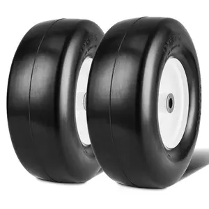 Summervibes VEVOR Tubeless Mower Wheels, 11x4 - 5 Size, Pair of Flat - Free PU Tires on Rims, 3.4 Hub, 3/4 Bushing, Includes 20 Adapters, Suitable for Riding Mowers and Lawn TractorsVEVOR Super Brand Day