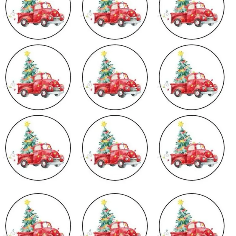 Christmas cupcake toppers EDIBLE topper Christmas Tree Christmas cookies Christmas party