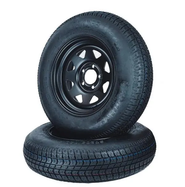 Garvee Upgraded 2X ST205/75D15 Trailer Tire and Wheels 5 Lug on 4.5 in PCD 15" Rims Load Range C