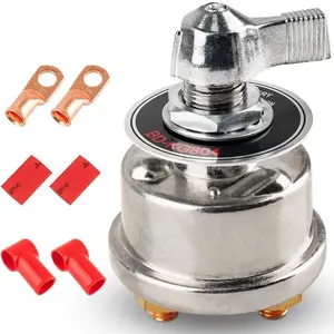 12-24V Battery Disconnect Switch Heavy Duty, 300A Upgraded High Current Battery Kill Isolator Switch, Power Cut on/Off Switchs with Face Plate for Car, Marine Boat, RV, Truck and ATV Heavy Duty High Current Battery Switch Outboard Motor Vehicle