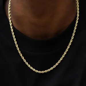 GLD Rope Chain |   18k Yellow Gold Plated, 4mm Width, 16-30" Lengths |   Guaranteed for Life
