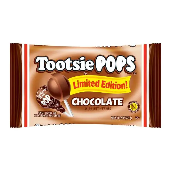 Tootsie Chocolate Pops Snack - 13.2oz Bag, 22 Individually Wrapped Limited Edition Single Flavor Lollipop Candies
