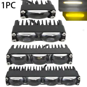 Mini LED Headlight Bumper Fog Lamps Projector Lens Car Grill Light Work Light Auxiliary Driving Lights Led Front Lights for Car Motorcycle