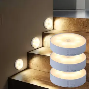 Indoor Motion Sensor Night Light USB Rechargeable Lamp Magnetic Mount Warm Light for Kitchen Closet Pantry Wardrobe Coffee Corner Bathroom Stairs Hallway Sink Cabinet Laundry Room Tool Room Garage Refrigerator