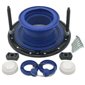 Premium Toilet Flange Repair Kit, Wax-Free Seal, Bolts & Caps Included, Fits 1/8'' to 1 ½'', Easy Installation No Tools Required
