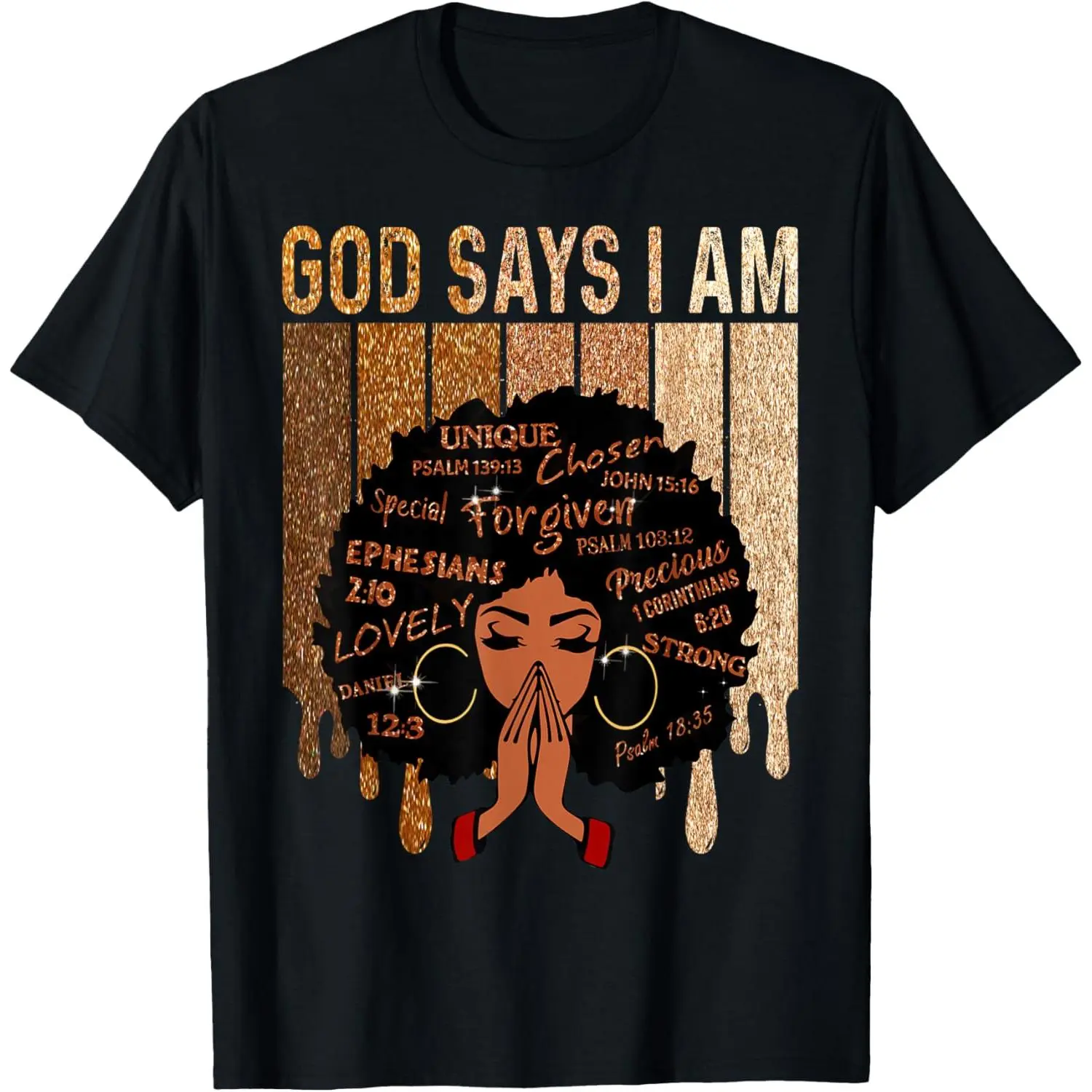 Fitted Tee for Women, 'Black Queen' Original Graphic Print, Modern Style Breathable Cotton Blend Everyday Top, Comfortable