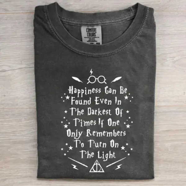 Dumbledore Happiness Quote Unisex T-shirt, Vintage Hogwarts Crest Meme Shirt, Crewneck T-Shirt, Unisex Gift for Him or Her