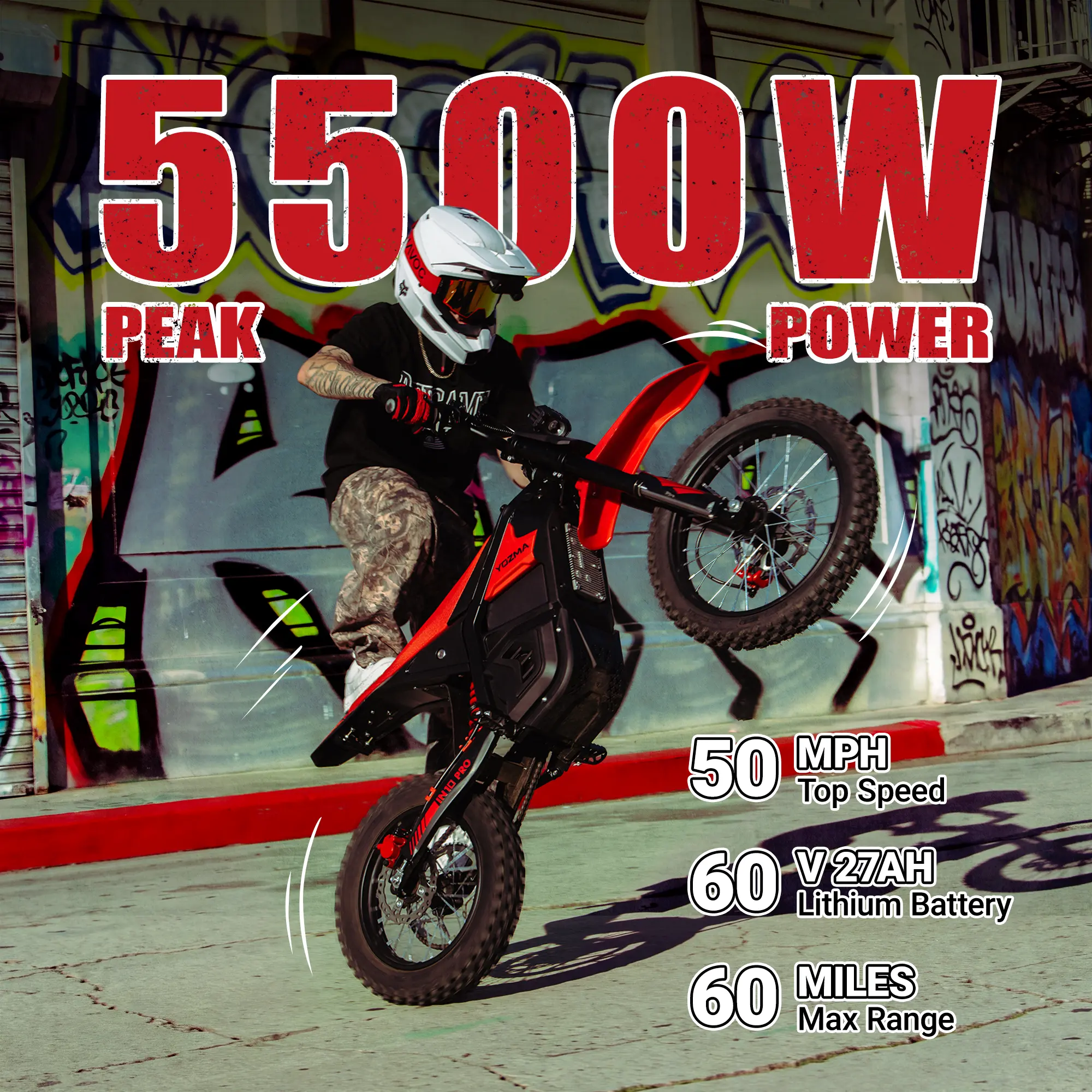 Off-road Only Yozma IN 10 Pro 50Mph 60Miles 5500W Power 60V Birthday Gift For Teens & Adults e bike High-Performance Electric Bike