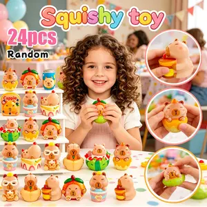 24PCS Capybara Squishy Toys, Christmas Party Favors For Kids, Soft And Cute, Slow Rebound Squeeze Toys, Birthday Holiday Gifts, Gift Bag Filling,Classroom Rewards - Random Delivery (Please Do Not Purchase If This Is a Concern)