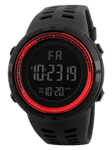 Skmei Sports Electronic Watch, Modern Waterproof Watch, Fashionable Digital Watch, Digital Display, PU Strap, Dial, Round Face, Comfortable and Durable, Men's Fashion Accessory