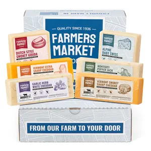 Farmers Market Foods Cheese Block Assortment Gift Box 6-Pack