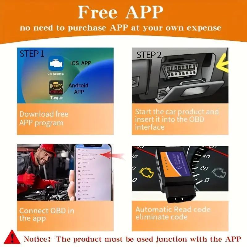 CarPal OBD2 Scanner Bluetooth Automotive Diagnostic Tool, All System Code Reader for iOS & Android, Vehicle Health Check, Smog Check, 6 Maintenance Services & Performance Test