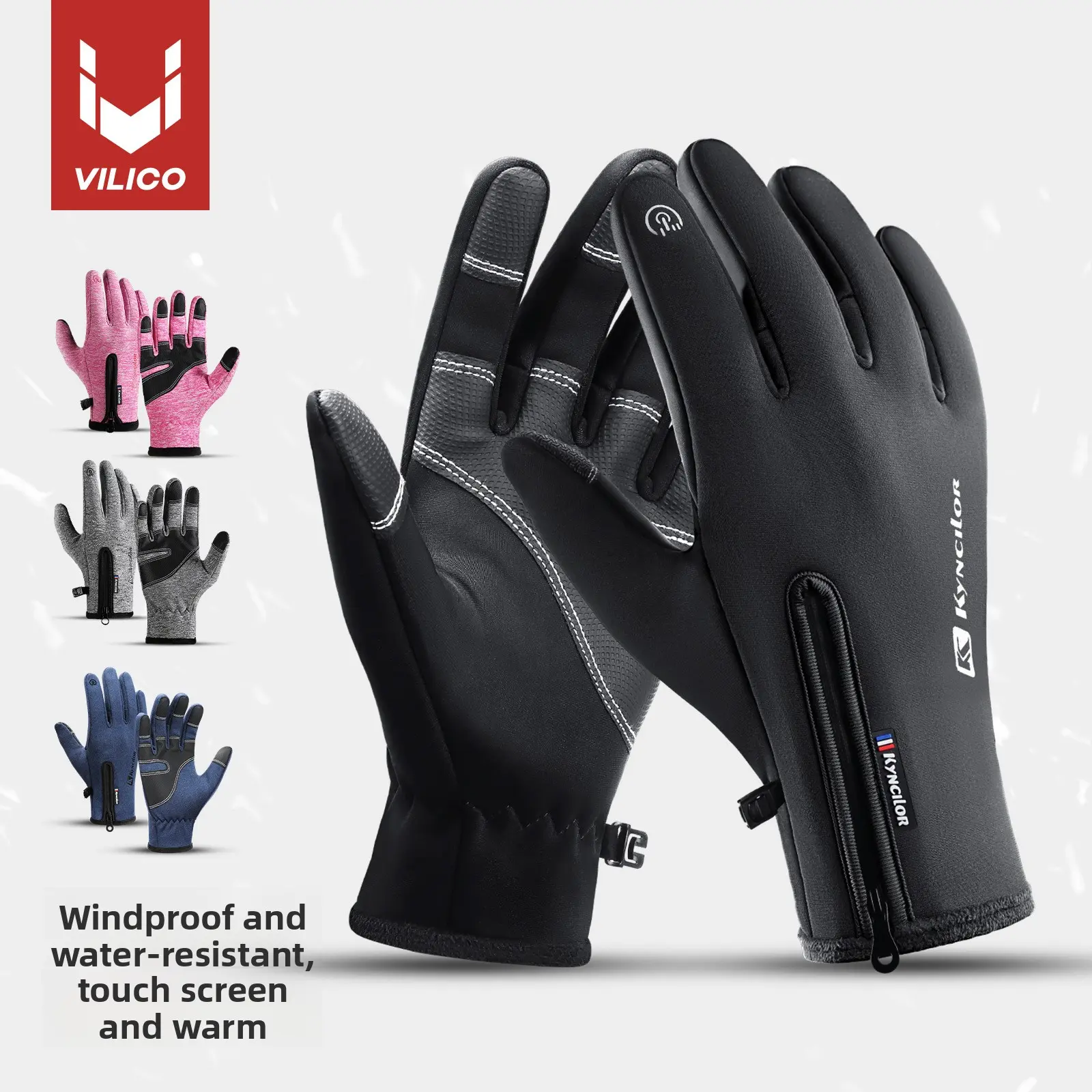 Men's Rechargeable Heated Gloves, Waterproof Fleece Lined Thermal Wear for Adults, Sporty Design with Touchscreen Tips & Enhanced Control for Winter Biking, Wholesale