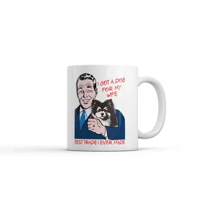 I Got A Dog for My Wife Best Trade I Ever Made Mug Funny Dog Lovers Graphic Novelty Coffee Cup - 11oz Funny Coffee Mugs Ceramic Printed Drinkware Cup