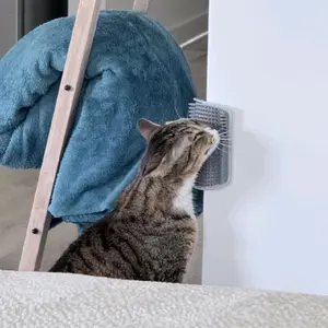 Cat Self Grooming Brush Corner Mounted