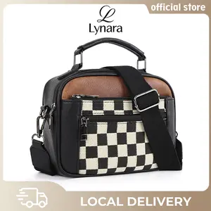 Checkerboard Pattern Colorblock Crossbody Bag for Women, Gifts for Girlfriend, Fashion PU Leathe!Zipper Shoulder Bag, Casual TrendyVersatile High-quality Daily Commuting Bag,Mothers Day Gift