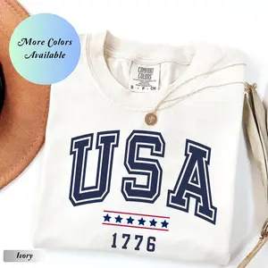 Comfort Colors USA 1776 Tee, Retro 4th of July T-Shirt, USA 250th Anniversary Shirt