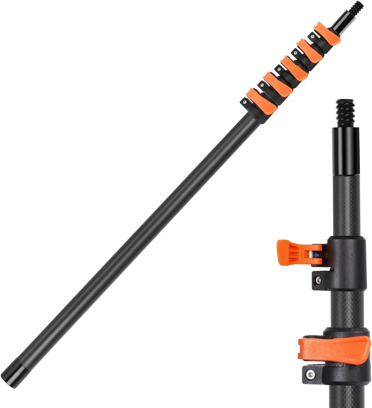 [Tiktokshopsummersale] Imgokaha 24FT Lightweight Carbon Fiber Telescoping Pole - Adjustable Height Multi-Purpose Extension Pole for Gutter Cleaning, Camera Mounts, Bird Feeder Hooks, Outdoor