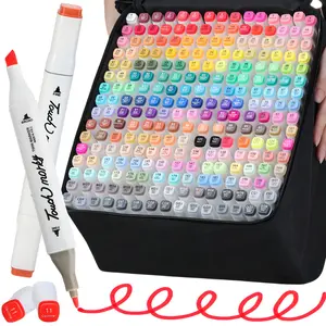 1 Set Alcohol Markers,Dual Tip Fine & Chisel Dual Tip Marker Set,Permanent Art Marker Pens Versatile with Bag for Adult Painting Supplies Perfect for Painting, Coloring Book, Sketching and Drawing(White Barrel)