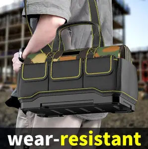 OUDISI Professional Electrician Construction Tool Organizer - 1 Count Waterproof, Durable Oxford Storage Bag with Convenient Tool Pockets, Wear-Resistant for Outdoor Use