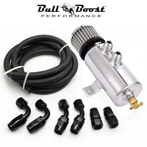 Universal Polished Oil Catch Can 2 Port -10AN Breather 750mL Baffle Tank