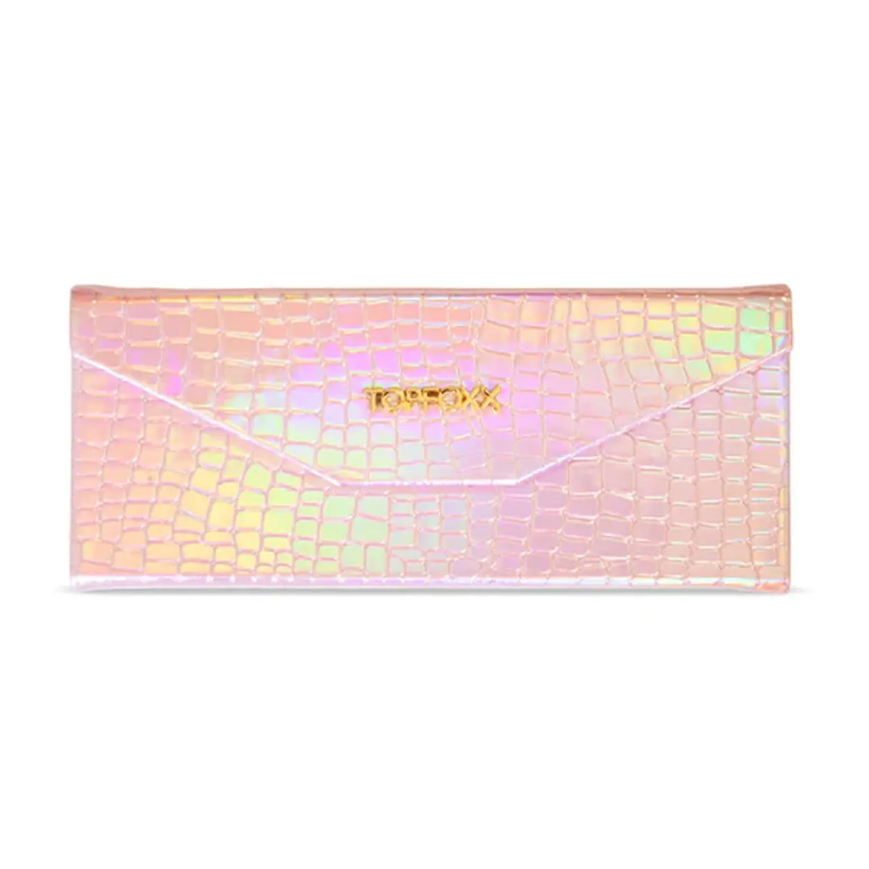 Faux Croco Foldable Case - Nude Holographic - Sunglasses Holder - For Women & Men Faux Croco Foldable Case - Nude Holographic - Sunglasses Holder - For Women & Men