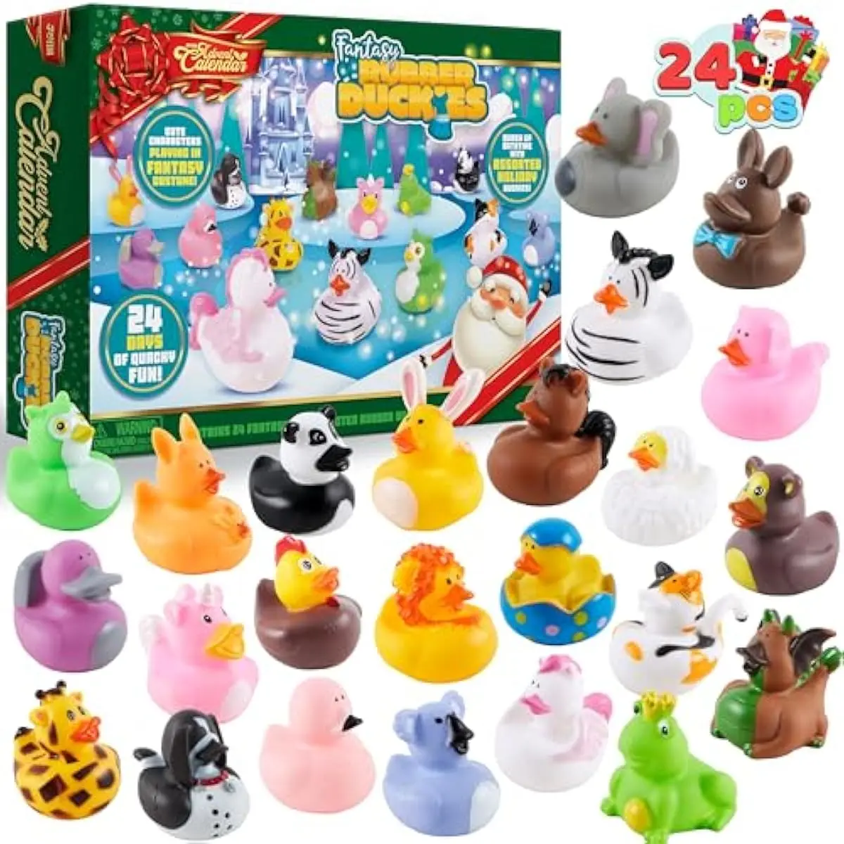 2025 Christmas Advent Calendar Ducks, Rubber Ducks for Boys Girls Kids and Toddlers, Party Favor Xmas Gifts, Rubber Ducky Bath Toys, Kids Xmas Fun Ducks, 24 Days Christmas Countdown