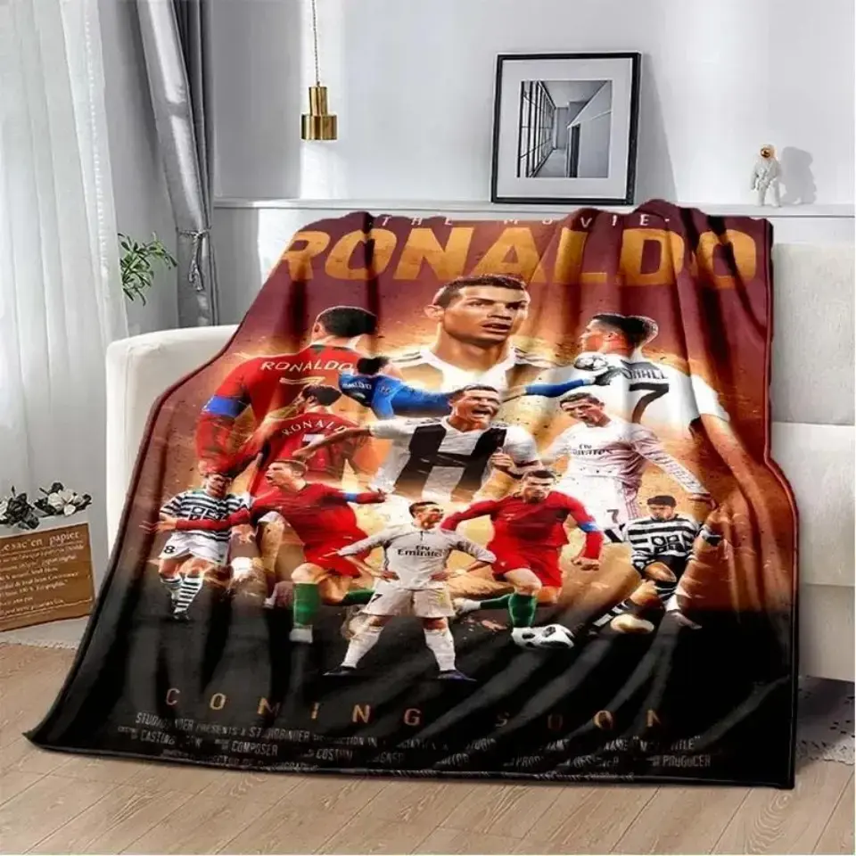 CR7 3D Team Print Football Star Flannel Blanket - Soft Plush Throw for Living Room, Bed Sofa, Fan Room Decor, Birthday Holiday Gift for Teens Adults, Team Print Blankets, Room Accessories, Chill Room Accessories
