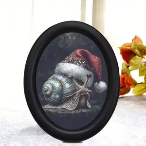 Funny Hat-Wearing Snail Portrait, Creative Wall Decoration, Cute and Fun Home Decor, Unique Art Piece for Living Room or Office