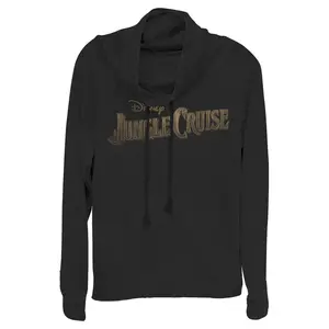 Juniors Womens Jungle Cruise Distressed Logo Cowl Neck Sweatshirt