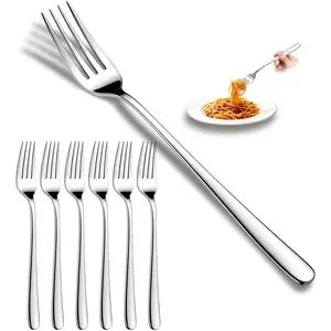 Dinner Forks 6-Piece Set, Premium 18/10 Stainless Steel Silverware, Classic & Modern Design Flatware, Dishwasher Safe for Home & Restaurant Use