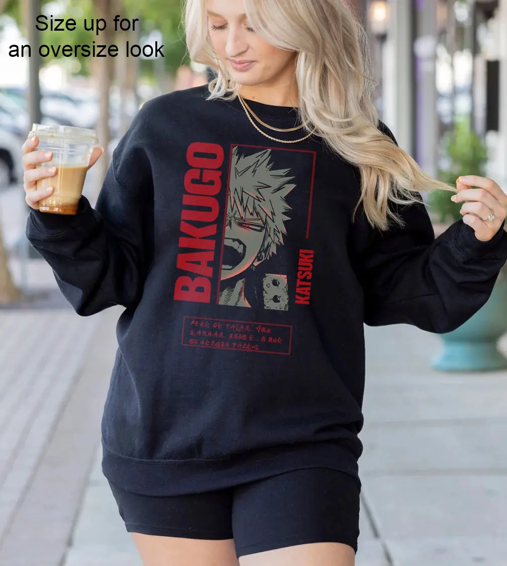 BNHA Bakugo Katsuki Sweatshirt, Hoodie, Tshirt, My Hero Academia Fan Shirt, Anime Streetwear, Anime Fan Gifts