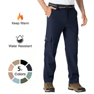 TBMPOY Men's Snow Ski Fleece Lined Hiking Pants Waterproof Winter Snowboard Warm Outdoor Insulated Pants Windproof fathersdaygift