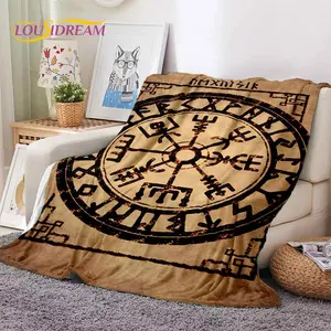 Nordic Viking Odin Valhalla Valknut Soft Flannel Blanket for Beds Bedroom Sofa Picnic,Throw Blanket for Outdoor Leisure Nap GiftThanksgiving Father's Day Suitable for holiday gifts for family and friends A quilt suitable for summer tiktokshopspringglowup