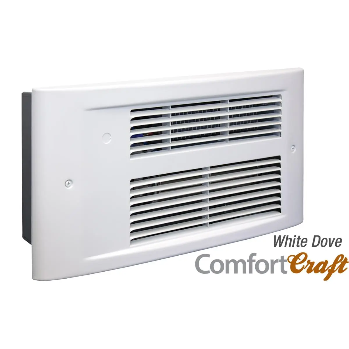 Dove ComfortCraft PX2417-WD-R Silent Steel Wall Mount Electric Heating System - 240V, 1750W, White, Modern Architectural Design, Squirrel Cage Blower, Indoor Household Heater, 1750W Power