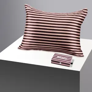Blissy Striped Silk Pillowcase – 100% Mulberry Silk – Improve Hair, Skin & Sleep