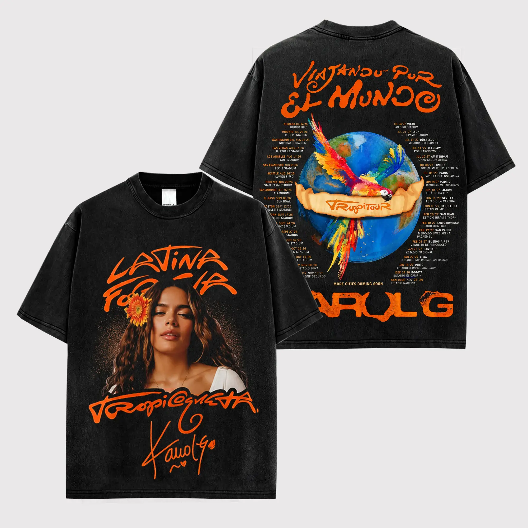 Unisex Viajando Por El Mundo Tropitour Premium Cotton T-Shirt, La Bichota Shirt, Latin Queen Fans, Latin Pop Graphic Tee, Concert Tour Merch, Cute Festival Summer Tee, Unisex Gift Shirt