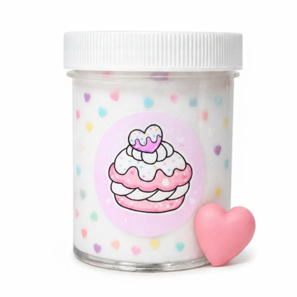 Kawaii Cream Puff Butter Slime with Cookie Charm, Kids' Novelty Slime Toy for Hobbies