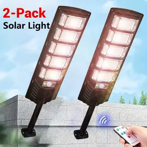 Solar Outdoor Lights 6500LM 504 LED Security Lights with Remote Control, AI Motion Sensor Lights, IP65 Waterproof,270° Wide Angle Flood Wall Lights with 3 Modes, Suitable for Farm, Garden,  Parking, Commercial Area.