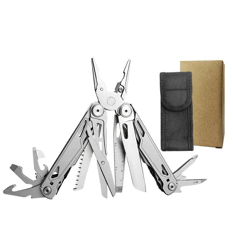 Novupow 14 In 1 Stainless Steel Multi Tool Pliers with Self-Locking, Pocket Knife, Professional (EDC) Multi-Tool for Survival, Camping and Hunting, Hiking, Gifts for Men