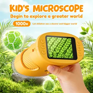 Children's Microscope Camera 2.0" Screen 1000X Magnification, Handheld Photo Video Microscope, STEM Science Educational Toy for Ages 3-12
