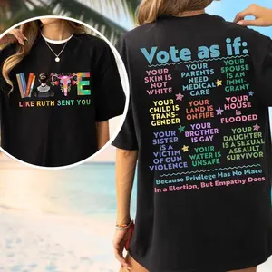 Men's Fitted Cotton T-Shirt - Menswear Streetwear, Casual Top with Smooth Soft Solid Fabric, Seamless Round Neck, 2-Sided Equality Equal Rights Graphics