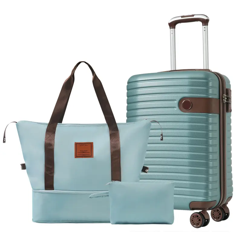 Luggage Sets 3-Piece Carry on Luggage 22x14x9 Airline Approved, Lightweight Hardshell ABS Suitcases with Wheels, 20 inch, Blue suitcase case