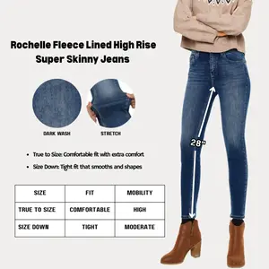 KANCAN - Rochelle Women's Denim High Rise Fleece Lined Super Skinny